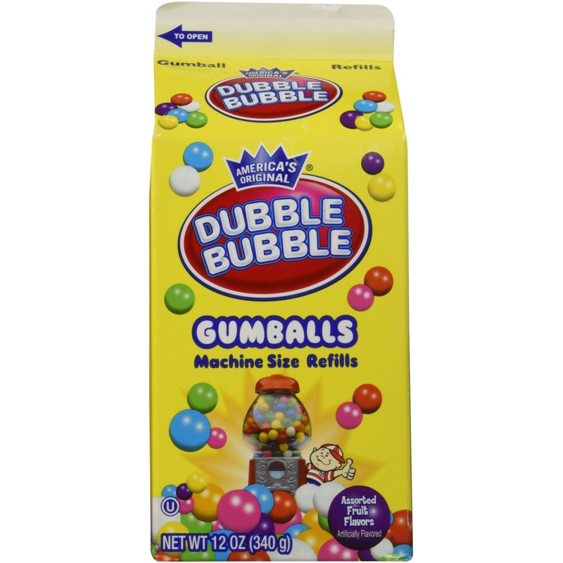 Dubble Bubble Gumballs Machine Size Refills 12 oz. Carton
