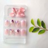 Short Press on Nails Floral French Tip Fake Nails Spring