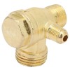3-Way Brass Air Compressor Check Valve 1/2 Inch 1/8 Inch