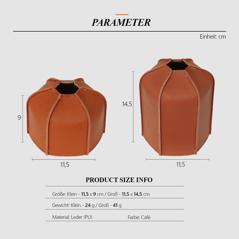 BORDSTRACT PU Leder Camping Kraftstoff Gas Kanister Abdeckung Schutz, Handgefertigtes
