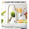 YUSWKO Rechargeable Milk Frother Handheld with 3 Heads, Silver Coffee