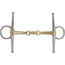 FULL CHEEK CURVED COPER MIX MOUTHPIECE SNAFFLE LOZENGE LINK HORSE BIT EQUESTRIAN (5.0)