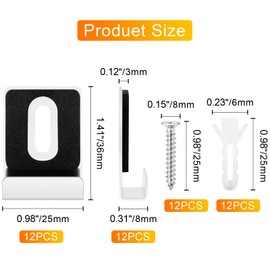 12 Packs Metal Mirror Holder Clips, Steel Heavy Duty Frameless Mirror Mounting with Screws for Mirrors and Billboard (Silver)