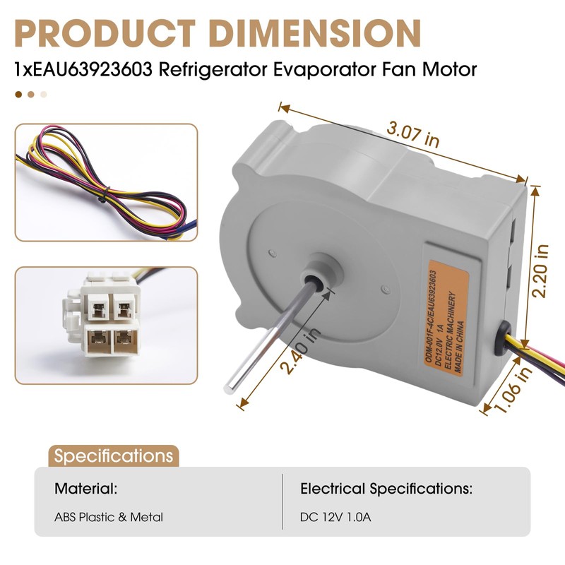 EAU63923603 EAU65058305 Refrigerator Evaporator Fan Motor Assembly