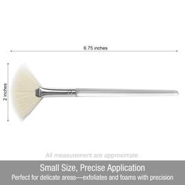 APPEARUS Natural Goat Hair Facial Mask Fan Brush - Soft, Gentle & Professional for Foaming, Exfoliating & Skincare Application (Small)