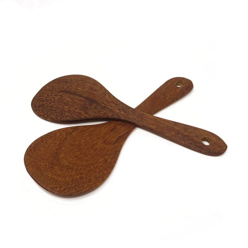 "Honbay 2PCS Wooden Rice Spoons Rice Paddles Rice Cooking Spatula