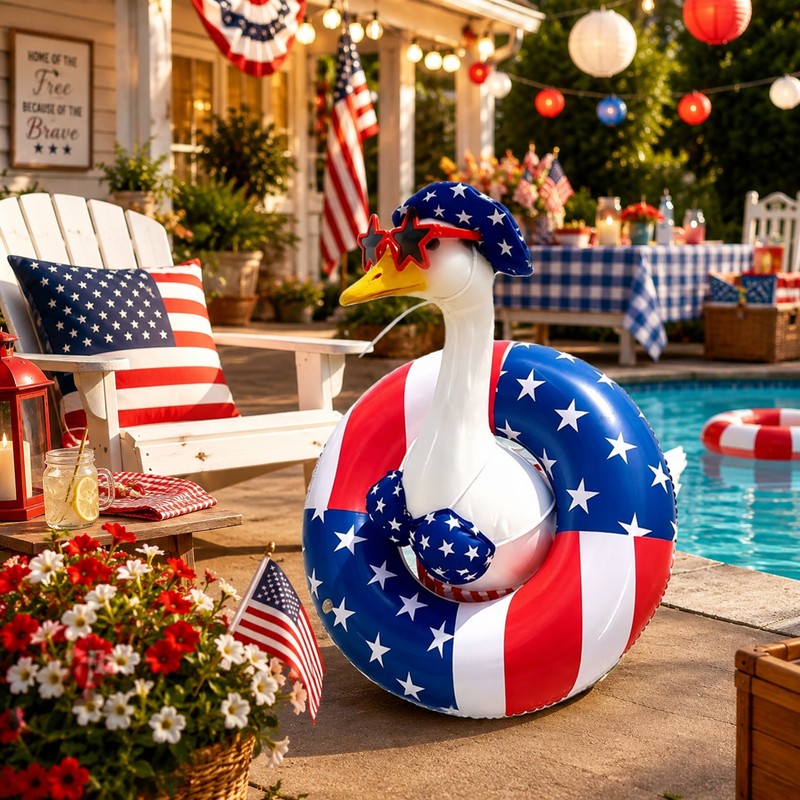 4th of July Garden Goose Outfit Set for Outdoor Decor