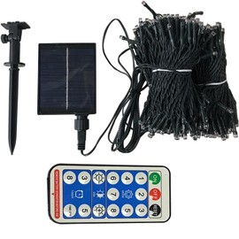 RunQiao Blue Solar Fairy String Lights Outdoor Garden Waterproof 164ft/ 50m 500 LEDs 8 Modes with Remote