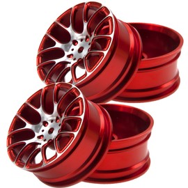 4Pcs Vgoohobby Aluminum Wheel Rims 12mm Hex Hub Width 26mm Compatible with 1/10 Tamiya TT-01 Kyosho RedCat Sakura HSP HPI 1/10 On-Road Racing Touring RC Drift Car (Red)