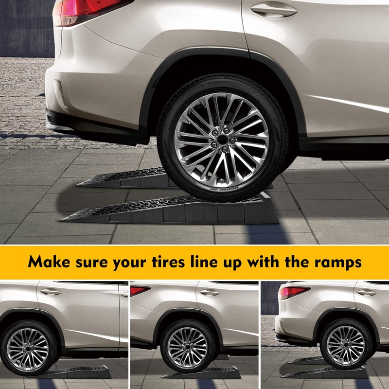 Donext Ramps Low Profile Plastic Car Service Ramps 3 Ton