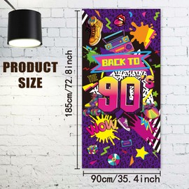 arricraft 1 Pc Hip Hop Graffiti Polyester Door Cover, Back To The 90s Hip Hop Backdrop Banner Door Porch Sign Photography Background for Indoor Outdoor Porch Home Decor Accessories