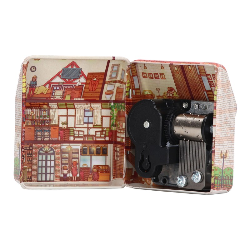 Metal Music Box Cute Exquisite Small House Design Mini Portable