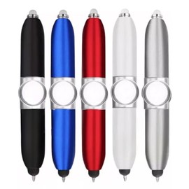 5 Piezas Mini Boligrafo Giratorio Retractil 4en1 Linterna Luz Led Punta ptima Pantalla Tctil Celular Tinta Negra Pluma Escritura Caligrafia Calma...  