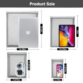 KIPHCA 4 Pack Faraday Bags for Car Key & Phone & Card Fraud Data Privacy Security, Faraday Key Fob Protector for Car RFID Signal, Faraday Cage for Signal Blocking & Anti-Theft Tracking Hacking Spying