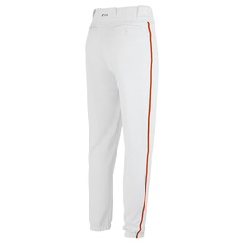 SSK Showcase Collection Flex Bottom Adult Baseball Pants | Adult Sizes Solid & Piped (US, Alpha, X-Large, Regular, Regular, White/Orange)