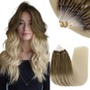 RUNATURE Real Hair Extensions Micro Ring Blonde 30 cm Short