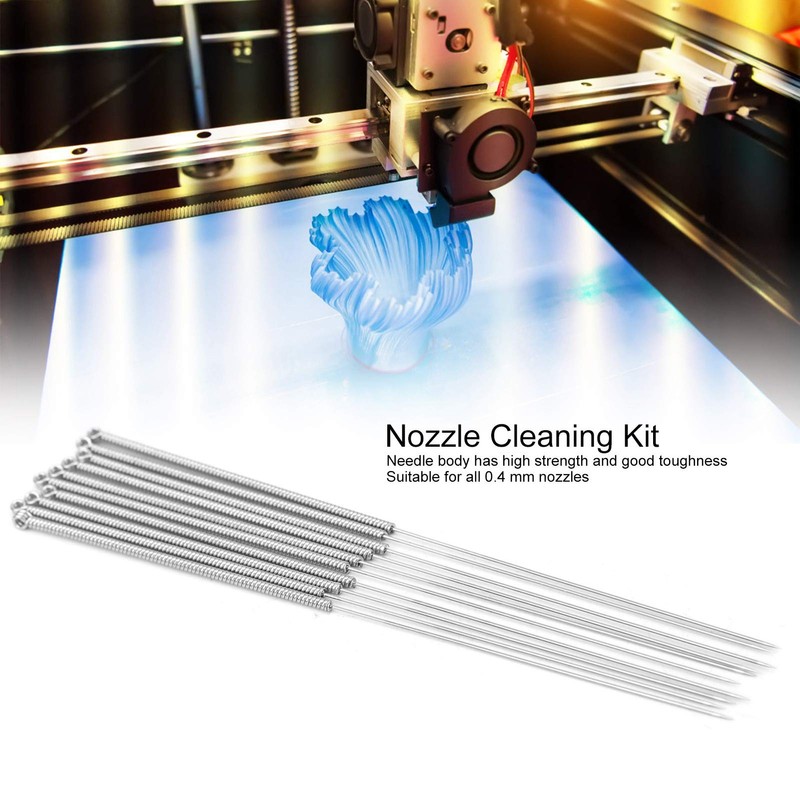 3D Printer Nozzle Cleaning Kit Silver Stainless Steel Nozzle Cleaning