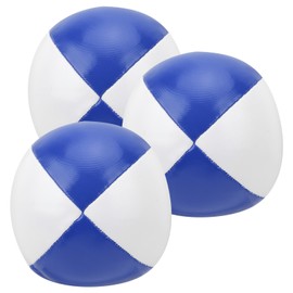 3Pcs PU Leather Juggling Balls Indoor Leisure Portable Performance Practice BallsBlue White