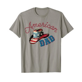 American Dad July 4th Of July Cowboy Hat Patriotic USA Flag T-Shirt