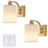 Powfloven Gold Rechargeable Battery Operated Wall Sconces Set of 2