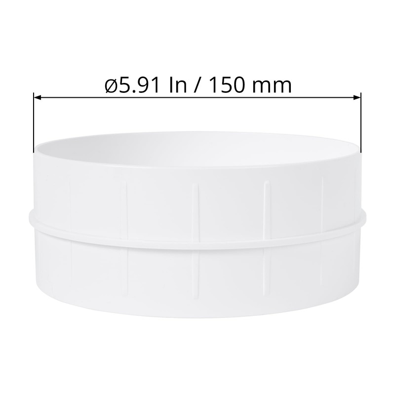 Plastic 6" inch Inline Backdraft Damper. Exhaust Connector with Damper