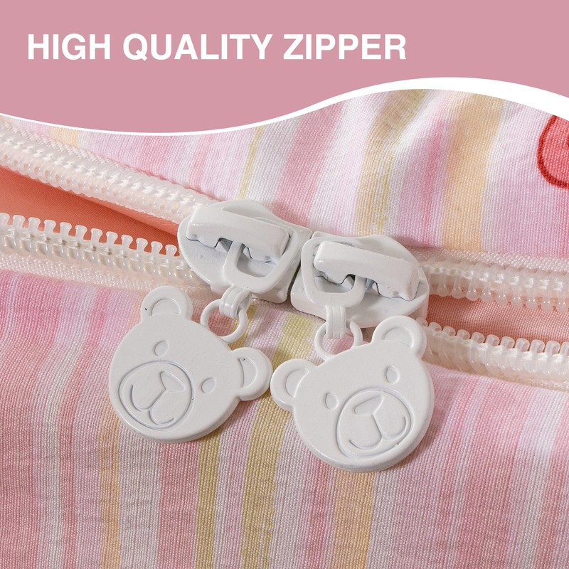 A Nice Night Zipper Bedding Pink Bow Printed on Colorful