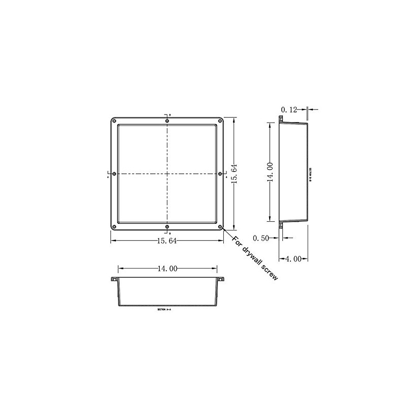 Uni-Green Tile Shower Niche Recessed Square inside dimension 14" ×14"