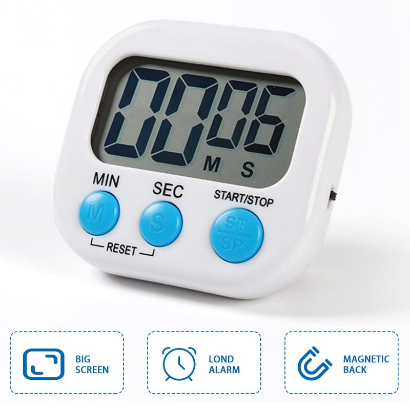 Digital Kitchen Timer Magnetic Backing Stand, Timers for Baking, Kitchen,
