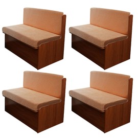 Oloepfo 8PCS RV Dinette Cushion Covers, Outdoor Sofa Covers Washable Seat Covers Furniture Protector Jacquard Stretchable Camper Cushion Covers With 4 Backrest Cover & 4 Bench Cover (Orange)