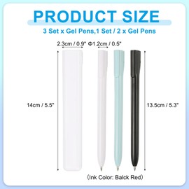 PATIKIL 6 Pcs 0.5mm Rollerball Pens, Gel Ink Pens Black Red Ink Quick Dry Smooth Writing Cute with Holder for Gift Friends Classroom Writing Office, White/Blue/Black