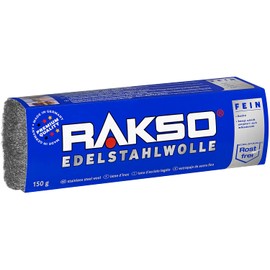 RAKSO Stainless Steel Wool Fine – 150 g, 1 Banderole, Rustproof, Hygienic Cleaning, Cleans, Grinds, Polishes in Wet Areas