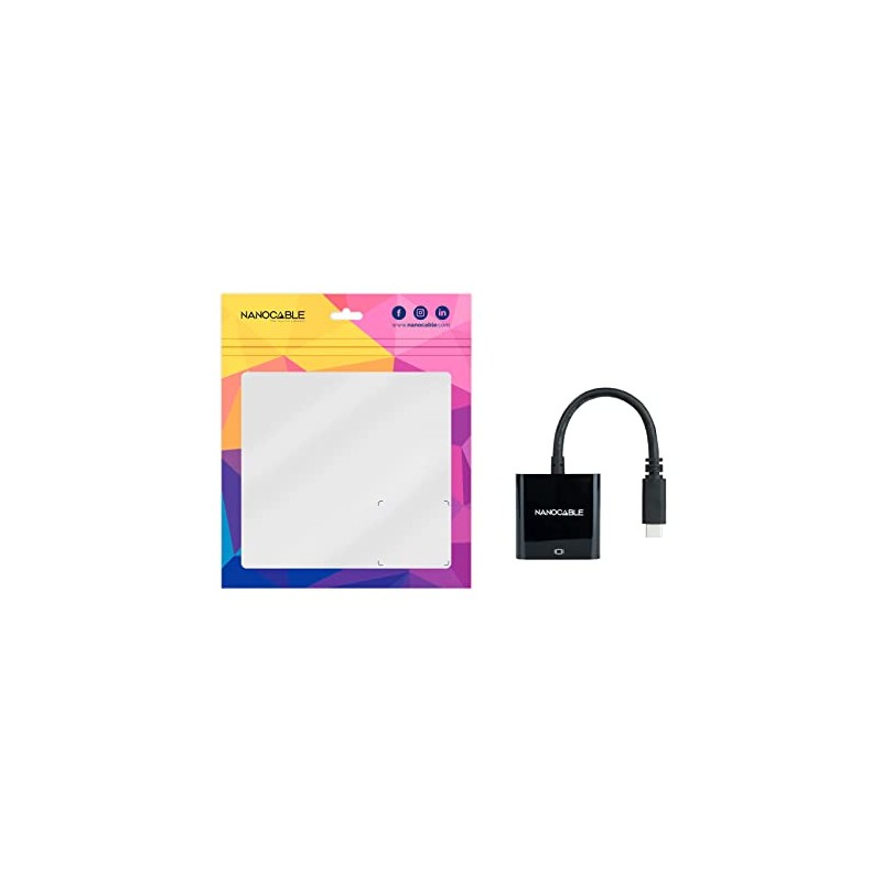 Monkey Ladder USB-C to VGA Converter USB-C/M-VGA/H, Plastic, Black, 10