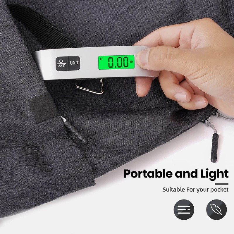 BAGAIL Digital Luggage Scale, 110lbs Hanging Baggage Scale with Backlit