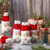 SATINIOR 12 Pcs Plush Santa Drawstring Bags for Christmas 4"