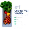 Gulex Colador de acero inoxidable de 3 cuartos, colador para