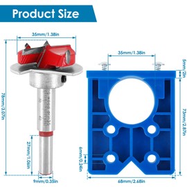35mm Concealed Hinge Drilling Jig Hole Puncher Locator Opener Concealed Hinge Jig Bit Drill Woodworking Boring Bits Drilling for Cabinet Hinges Door Window Hinge Hole Saw DIY Tools