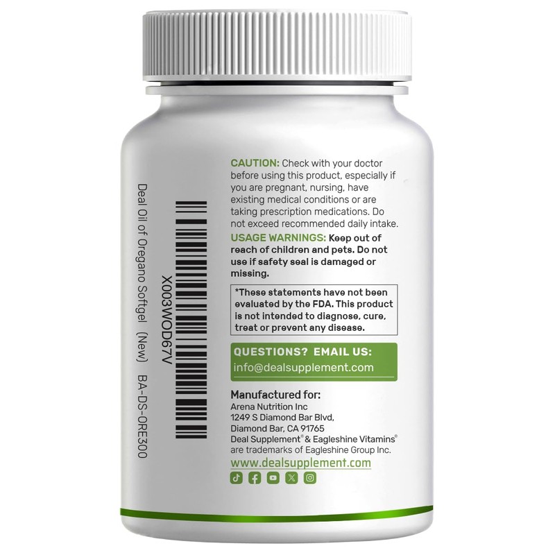 DEAL SUPPLEMENT Oil of Oregano Softgels with Black Seed Oil