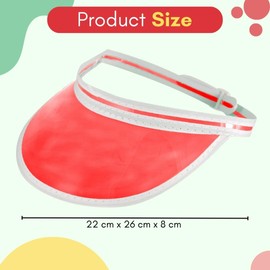 FNA Fashions New Unisex Sun Visor Pub Golf Poker Colour Clear Hat Vegas Cap 80's Fancy Dress (Red)