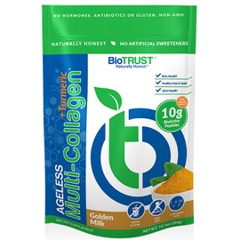 BioTrust Collagen Powder with Turmeric – 5 Types (I, II, III, V, X) – Turmeric Collagen Powder for Women & Men – Hydrolyzed Protein – Grass Fed Beef, Fish, Chicken, Eggshell Membrane (Golden Milk)