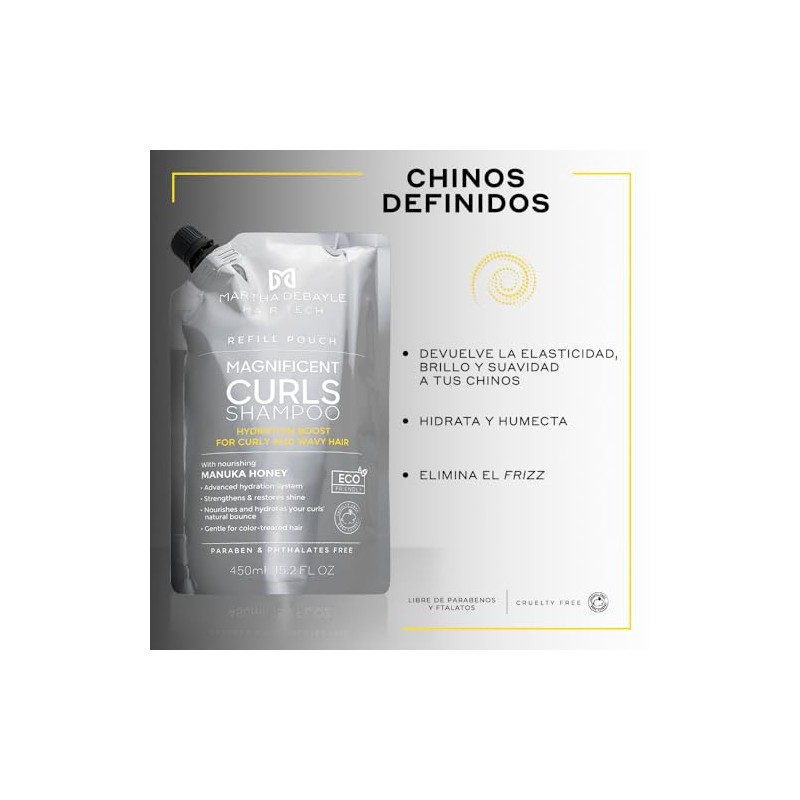 MARTHA DEBAYLE Shampoo REFILL POUCH MAGNIFICENT CURLS. Boost de hidratación