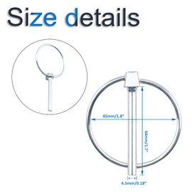INCREWAY Lynch Pin, 10PCS Dia 4.5mm Carbon Steel Trailer Lock Pin Lynch Retaining Pins Locking Pin Fasteners for Track Farm Lawn