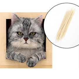 SoeKoa 250pcs Simulated Animal Whiskers for Crafts Needle Felting, Craft Animal Whiskers 3 Inches, Suitable for Muppet Whiskers (Creamy White)