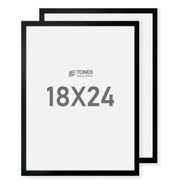 18x24 Frames Set of 2, 18 by 24 Black Picture Frame Poster Frame for Vertical or Horizontal Wall Mounting Display