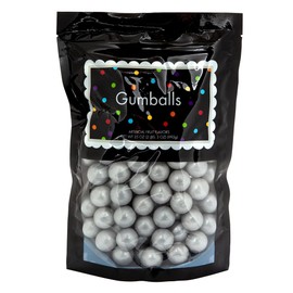 Amusemints Gumballs - Shimmer Silver | 2+ Pound Bag | 1 Inch Gumballs | Great for Machine Refill |