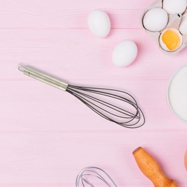 Zenker Schneebesen, Silikon-Rührbesen mit engmaschigen Rührbögen, Haushaltshelfer zum Backen aus der Serie "Candy" (Farbe: cilber/creme), Menge: 1 Stück