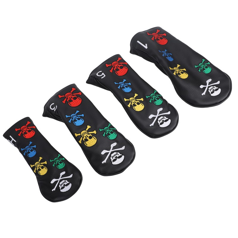 4Pcs Skull Golf Club Head Covers Golf Club Headcovers Colorful