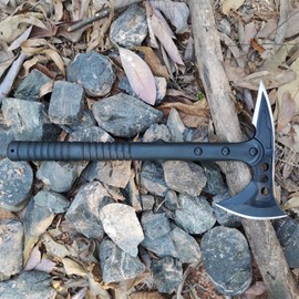 DOOM BLADE Camping Hatchet Axe with Nylon Sheath,Tomahawk Viking Axe Forged High Carbon Steel,Portable Camping Axe for Outdoor Splitting Wood,Hunting Survival (Double-Bit Axe * 1)