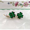 GFM® BRCH-Clover-CRYS Four Leaf Clover Crystal Small Enamel Brooch, Metal,