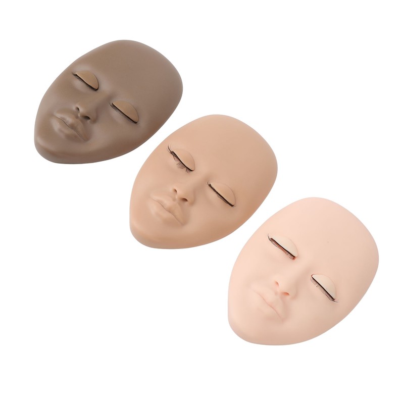 3pcs Lash Mannequin Head Eyelash Extension Practice Doll Head with
