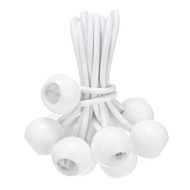 M METERXITY 10-Pack Ball Bungee Cords, 4 Inch High Elastic Canopy Tarp Tie Down Bungee Balls for Camping/Tent/Cargo Holding Wire Hoses/Patio Umbrellas/Shelter [White]